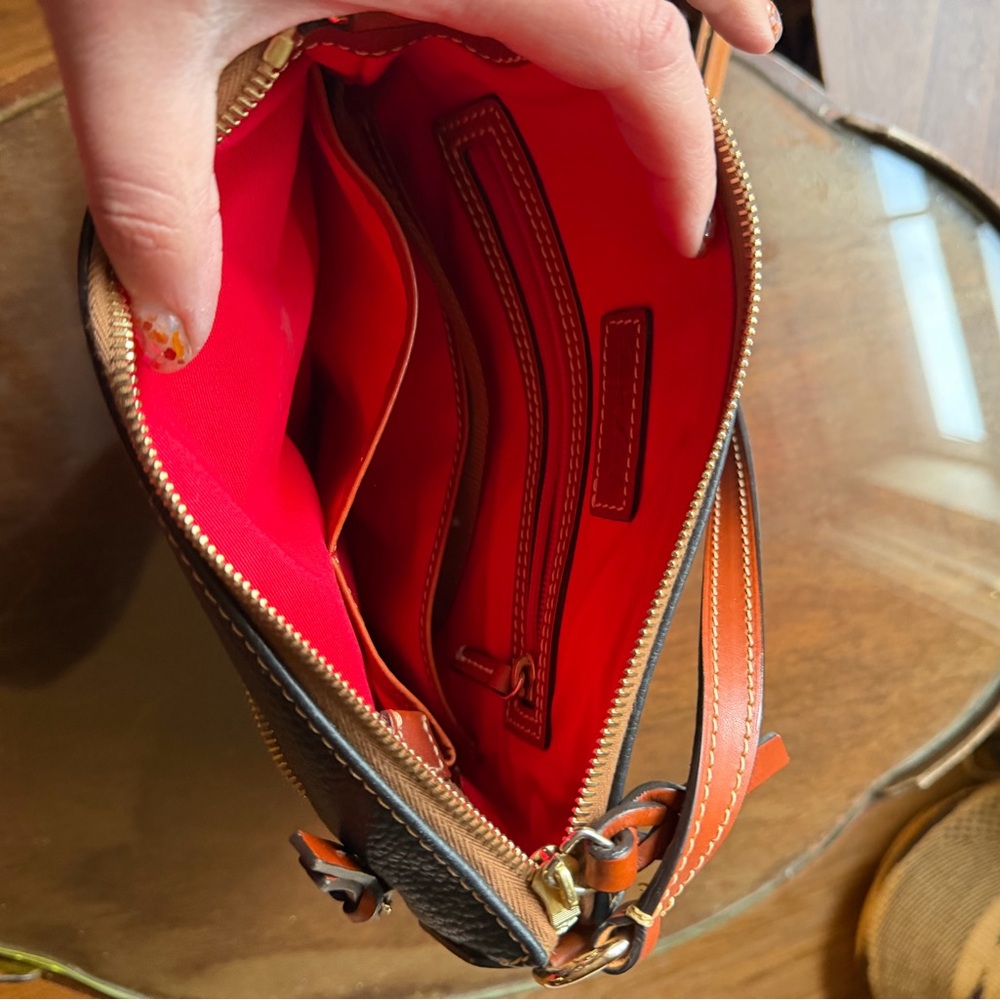 Dooney & Bourke Black and Brown Messenger Bag - Picture 8 of 11